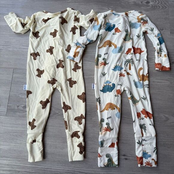 Sofia Mila Bamboo Baby Zippy Pajama size 3-6 months bear and dinosaur print - Picture 2 of 8